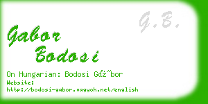 gabor bodosi business card